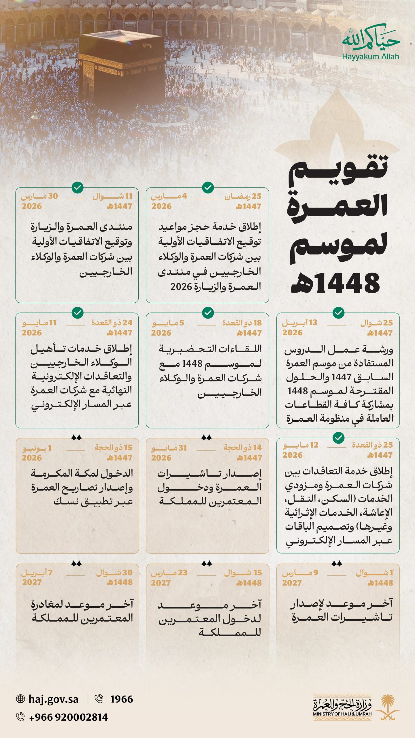 Read more about the article إعلان تقويم موسم العمرة لعام 1448هـ